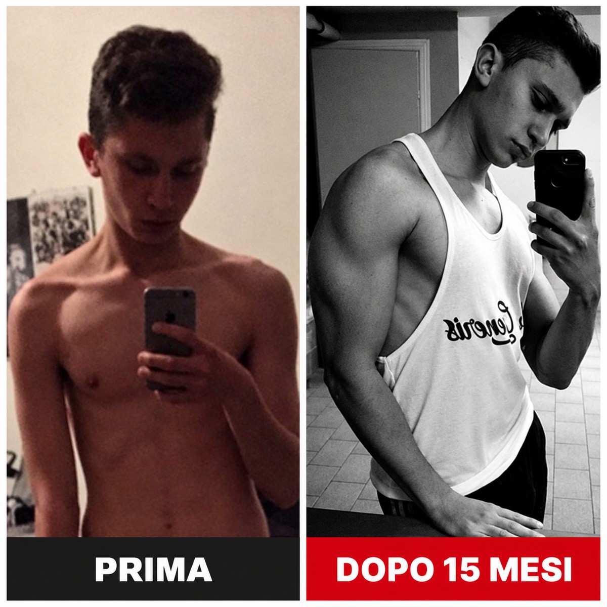 Damiano Restuccia, prima e dopo 15 mesi di allenamento ad Antares