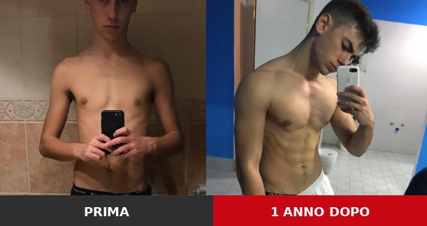 Domenico Fiorillo, prima e un anno dopo il suo percorso di allenamento ad Antares